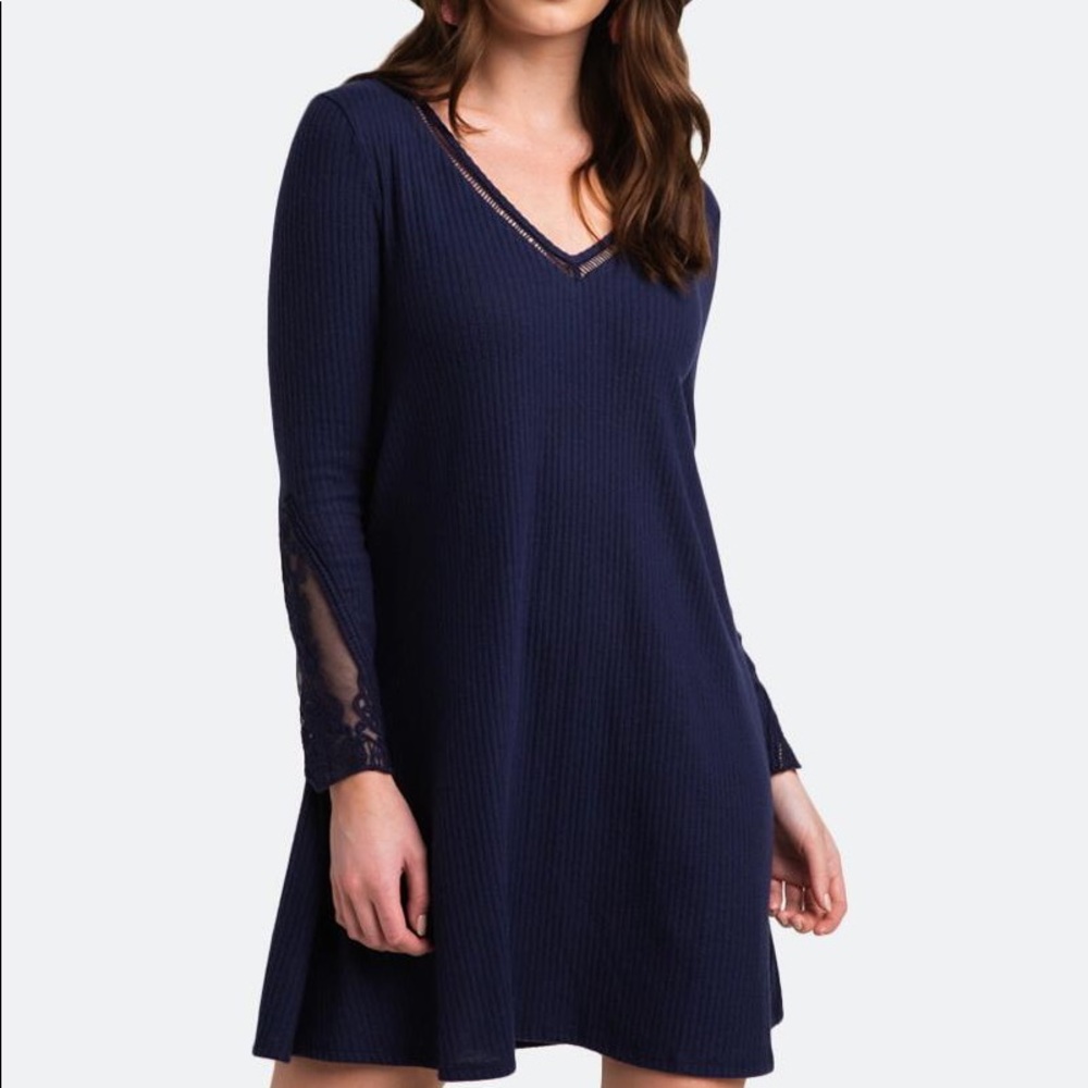 Francesca's Breena Lace Sleeve Dress